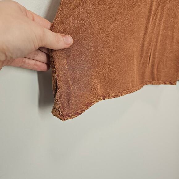 Solitaire By‎ Ravi Khosla Burt Orange V-Neck Embroidered Boho Top Size Small - Picture 6 of 9